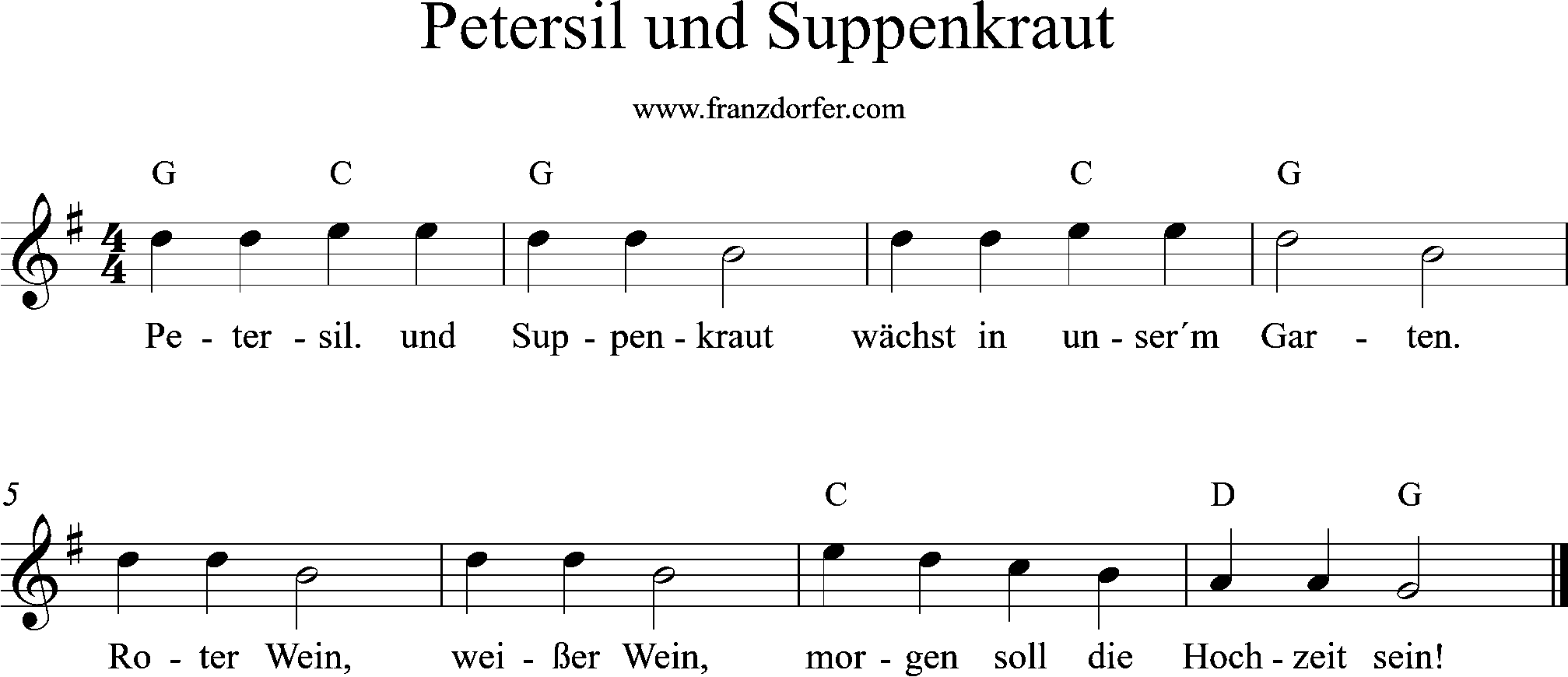 sax noten-Petersil und suppenkraut